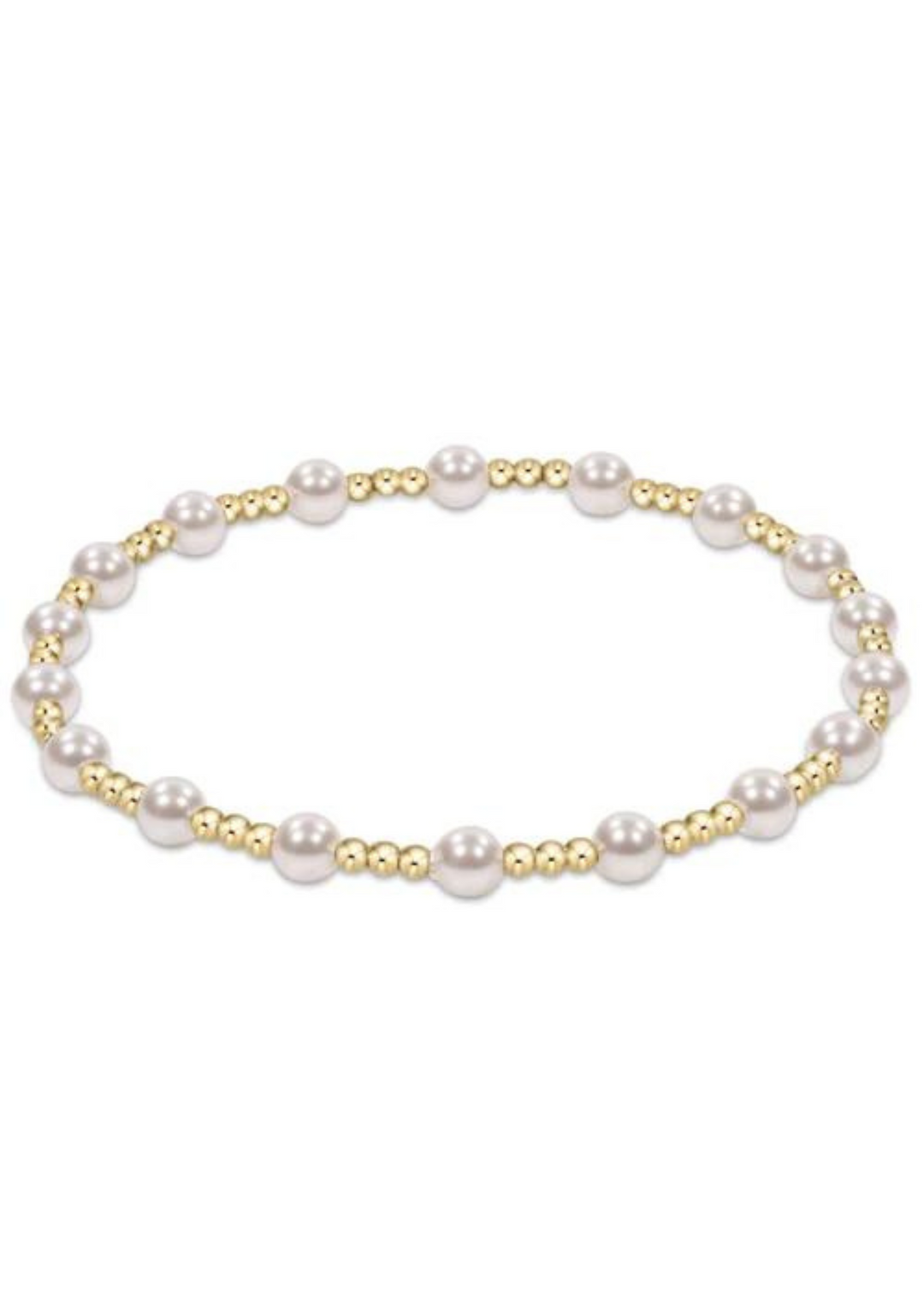 enewton Designs Classic Gold Sincerity Pattern 4mm Bead Bracelet - Pearl