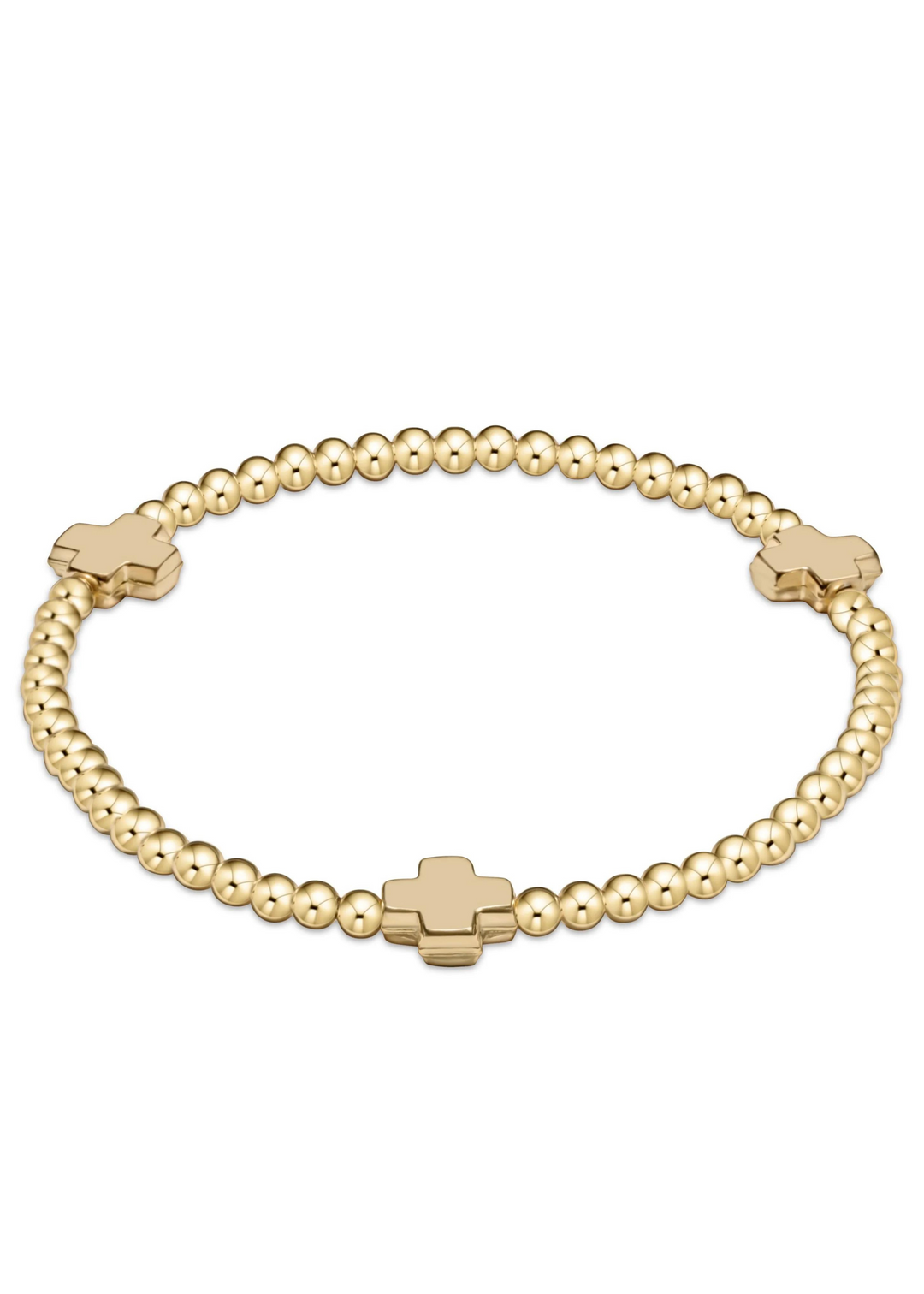 enewton Designs Signature Cross Gold Pattern 3mm Bead Bracelet - Gold