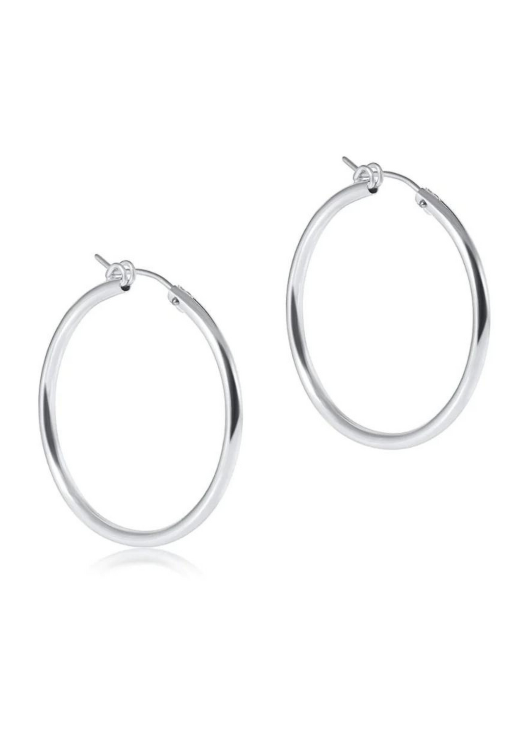 enewton Designs Round Sterling 1.25" Post Hoop Earrings - Smooth