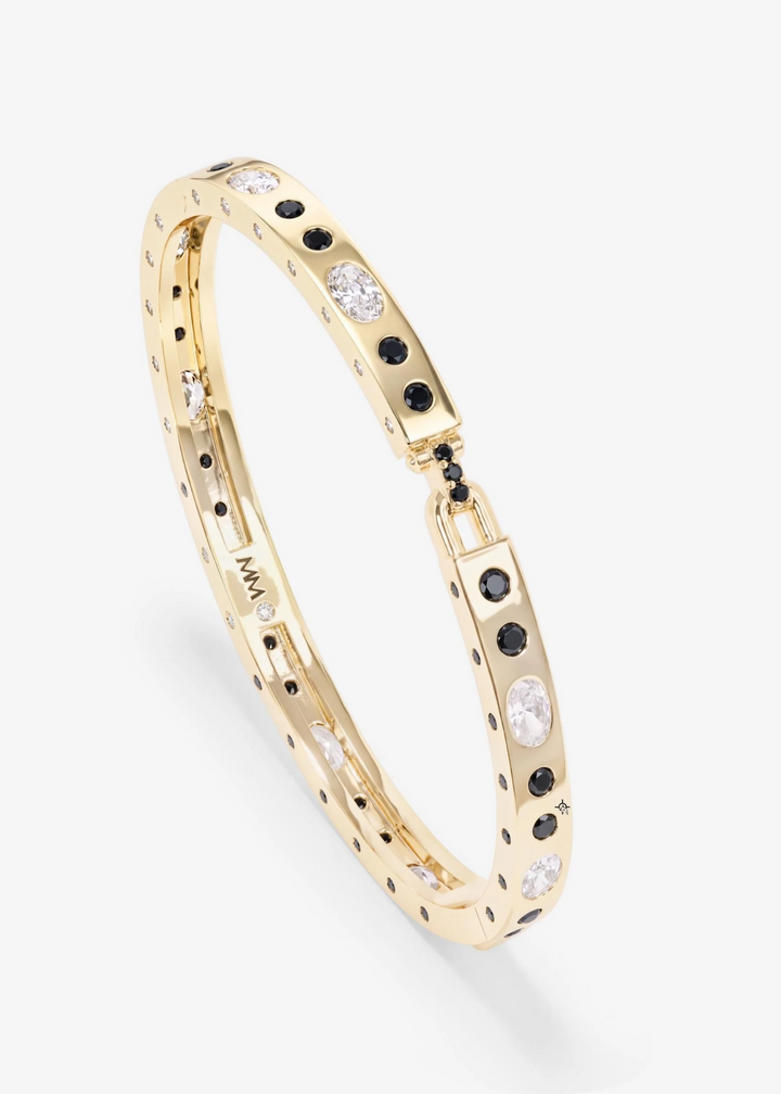 Melinda Maria Ashley Sunset Lock Cuff 6mm - Gold/Black