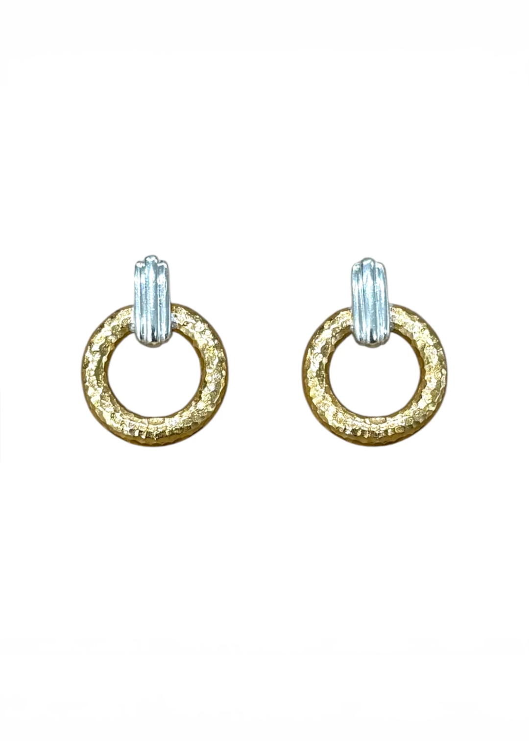 Tat2 Designs Two-Tone Nova Hammered Earrings