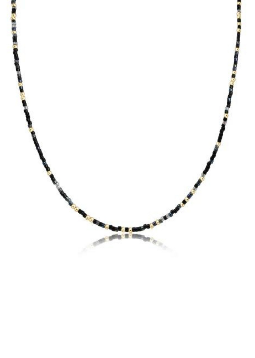 black and gold mini beaded choker