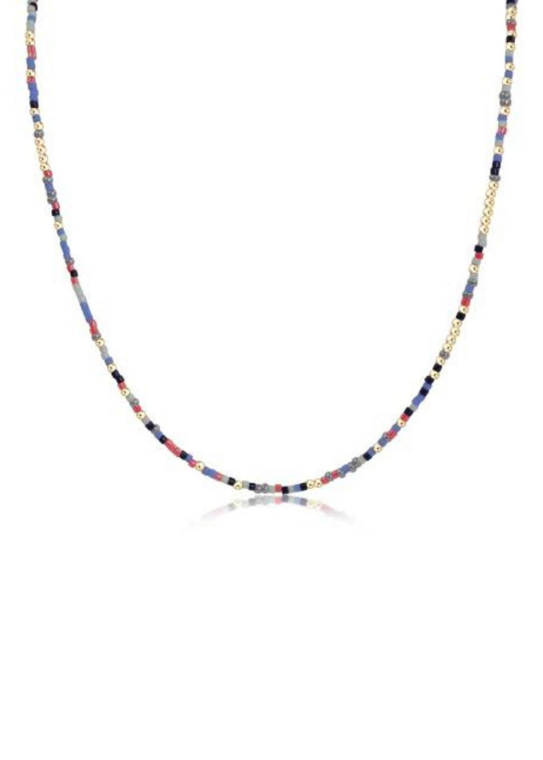 15-inch enewton design Hope Unwritten Choker Necklace in Where My Beaches At, featuring a blend of purple, grey, pink, and blue beads and gold accents