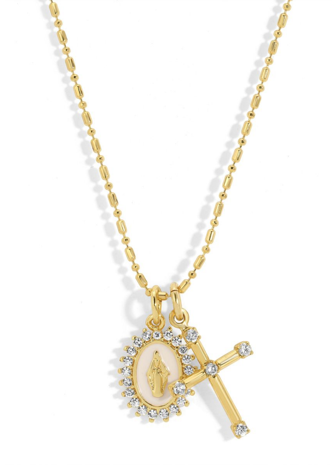 Joy Dravecky Virgin Maria Multi-Charm Necklace