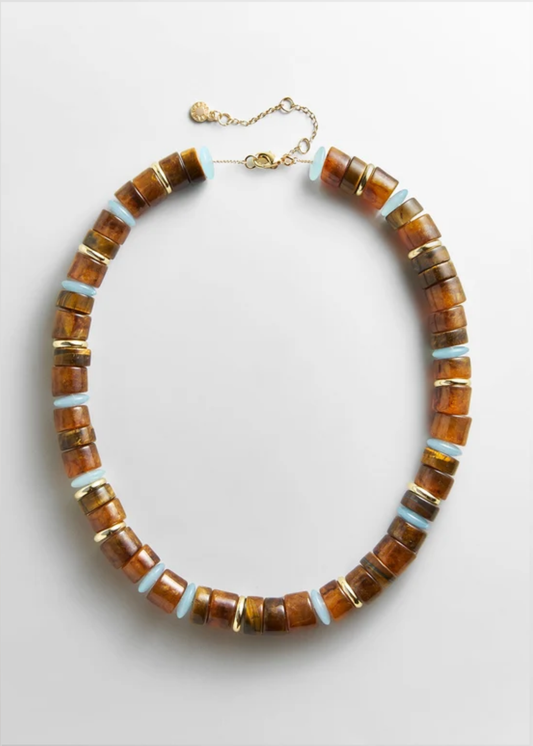 Bauble Bar Jennifer Rondelle Beaded Necklace - Tiger's Eye