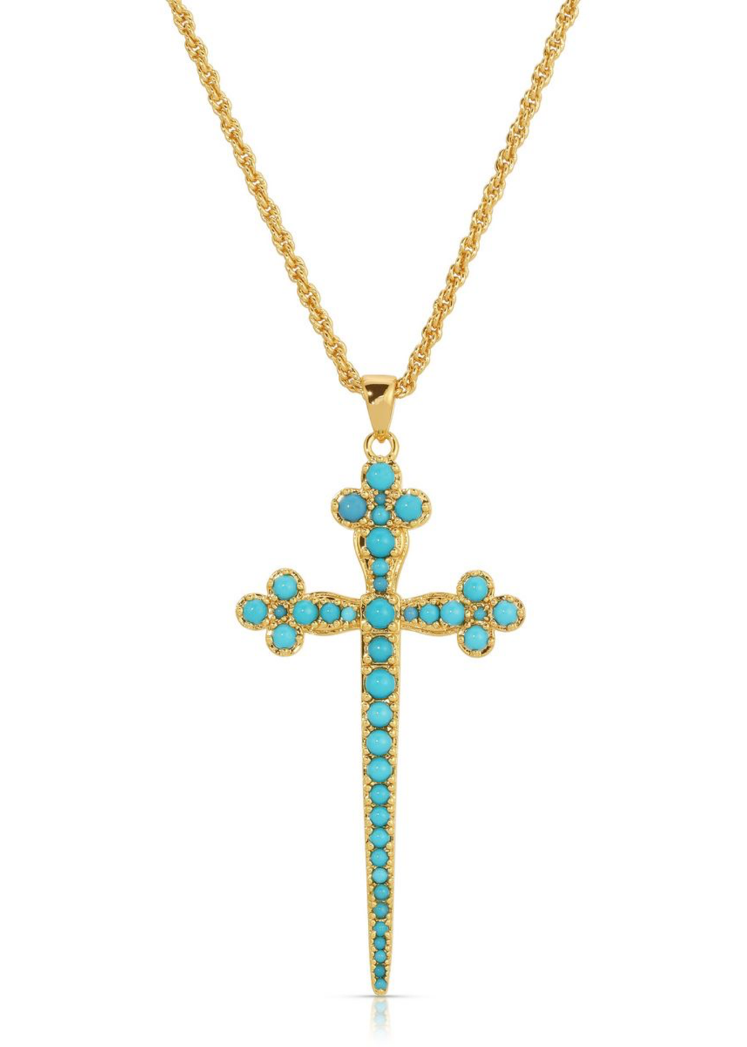 Joy Dravecky Athena Cross Necklace - Turquoise