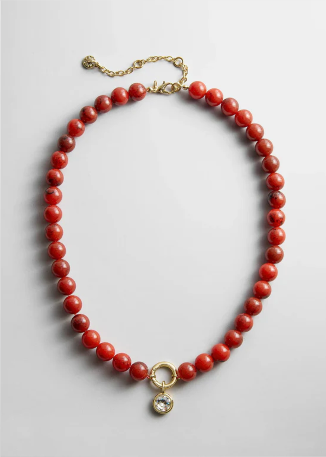 Bauble Bar Janette Beaded Ring Necklace - Carnelian