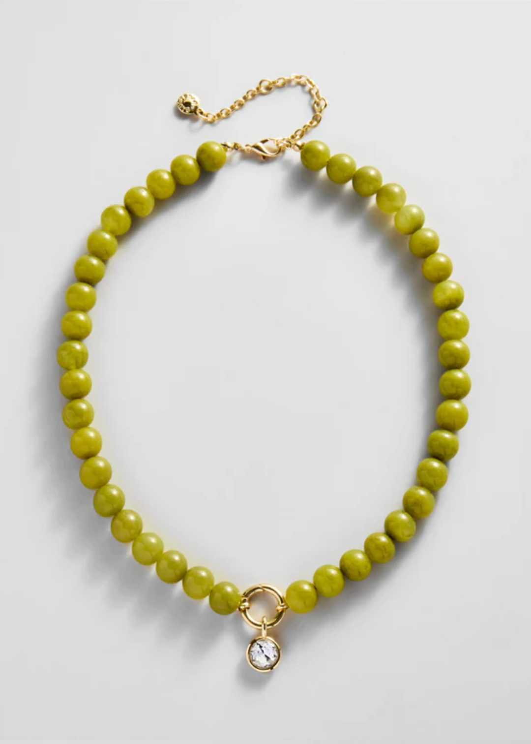 Bauble Bar Janette Beaded Ring Necklace - Olive