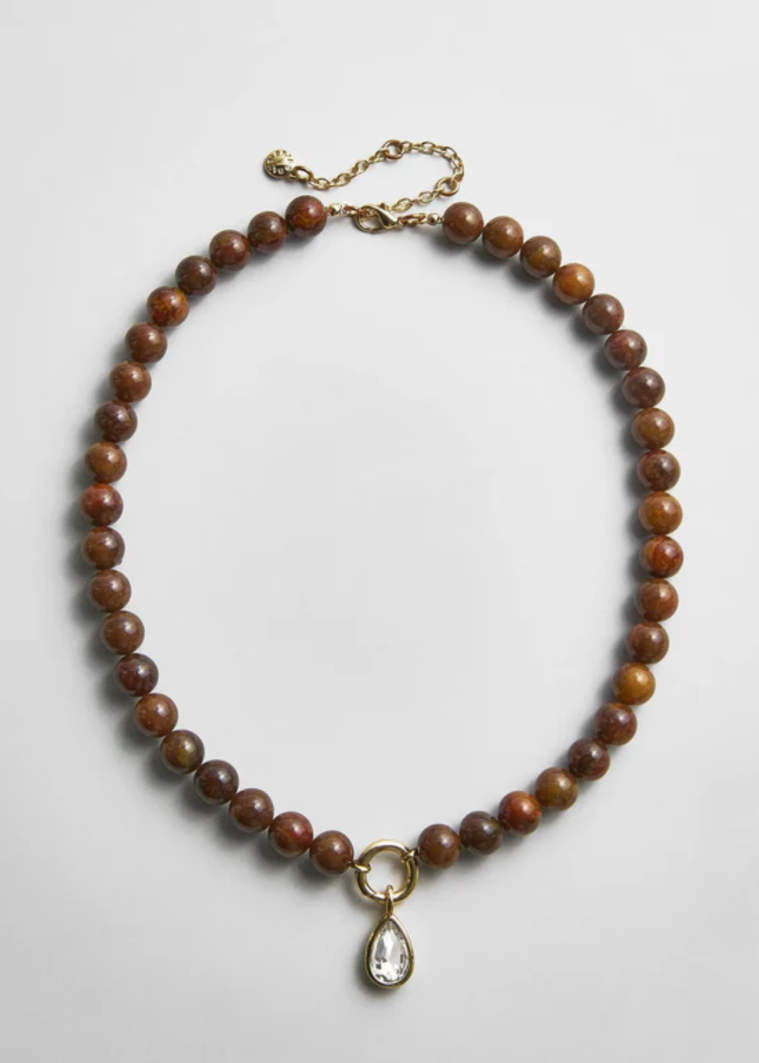 Bauble Bar Janette Beaded Ring Necklace - Tiger's Eye