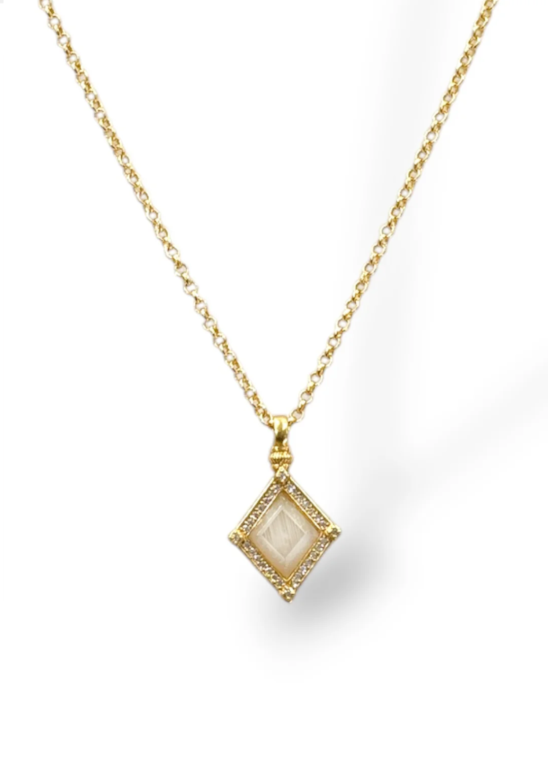 Tat2 Designs Gold Rainbow Moonstone Aviva Necklace