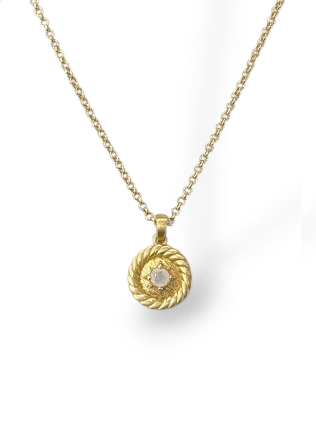 Tat2 Designs Gold Rainbow Moonstone Leni Necklace