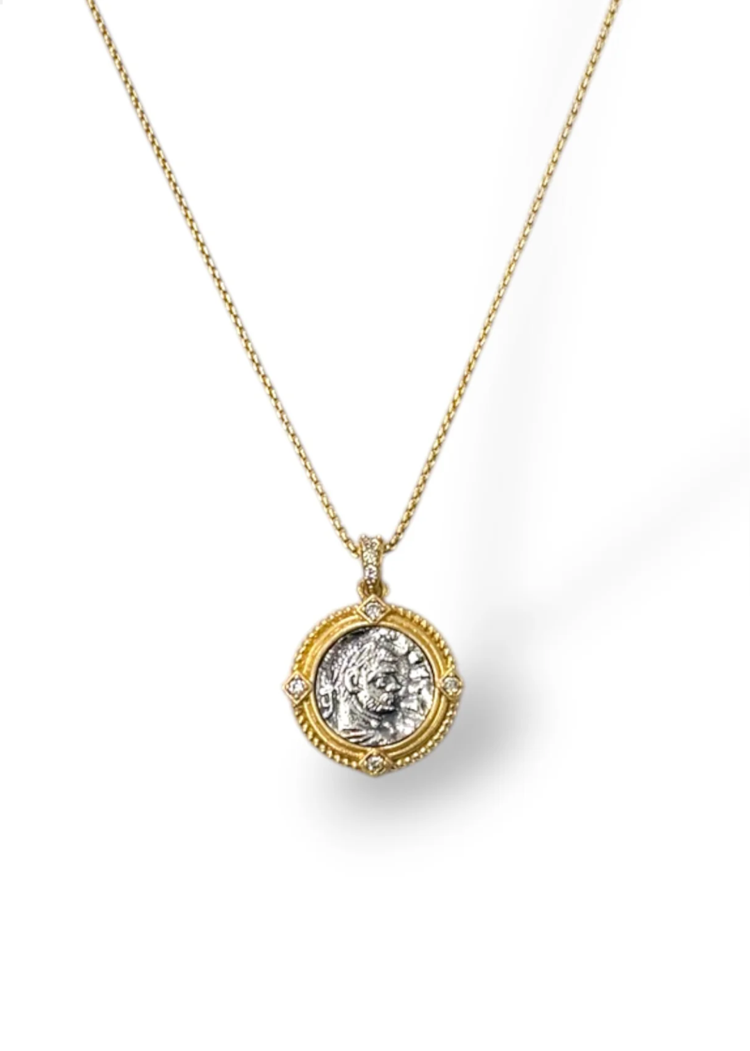 Tat2 Designs Gold Lucia Coin Necklace