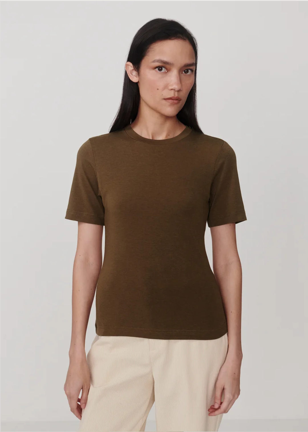 Varley Regina Fitted Tee - Teak Olive