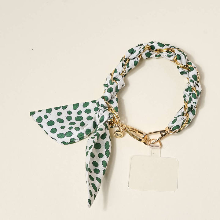 Call Me Later Phone Scarf – Olive Dot