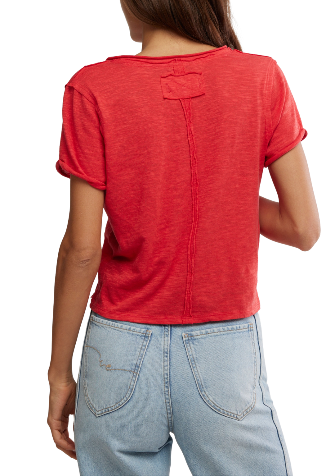 Free People Take 2 Tee - Racing Red Combo