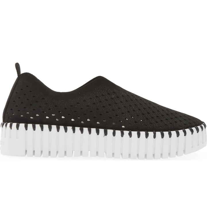 Ilse Jacobsen Tulip Perforated Slip-On Platform in Black