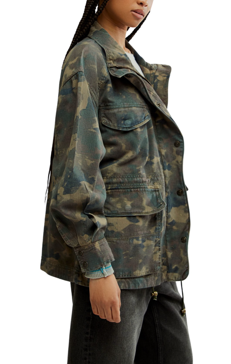 Free People Arya Utility Camo Jacket