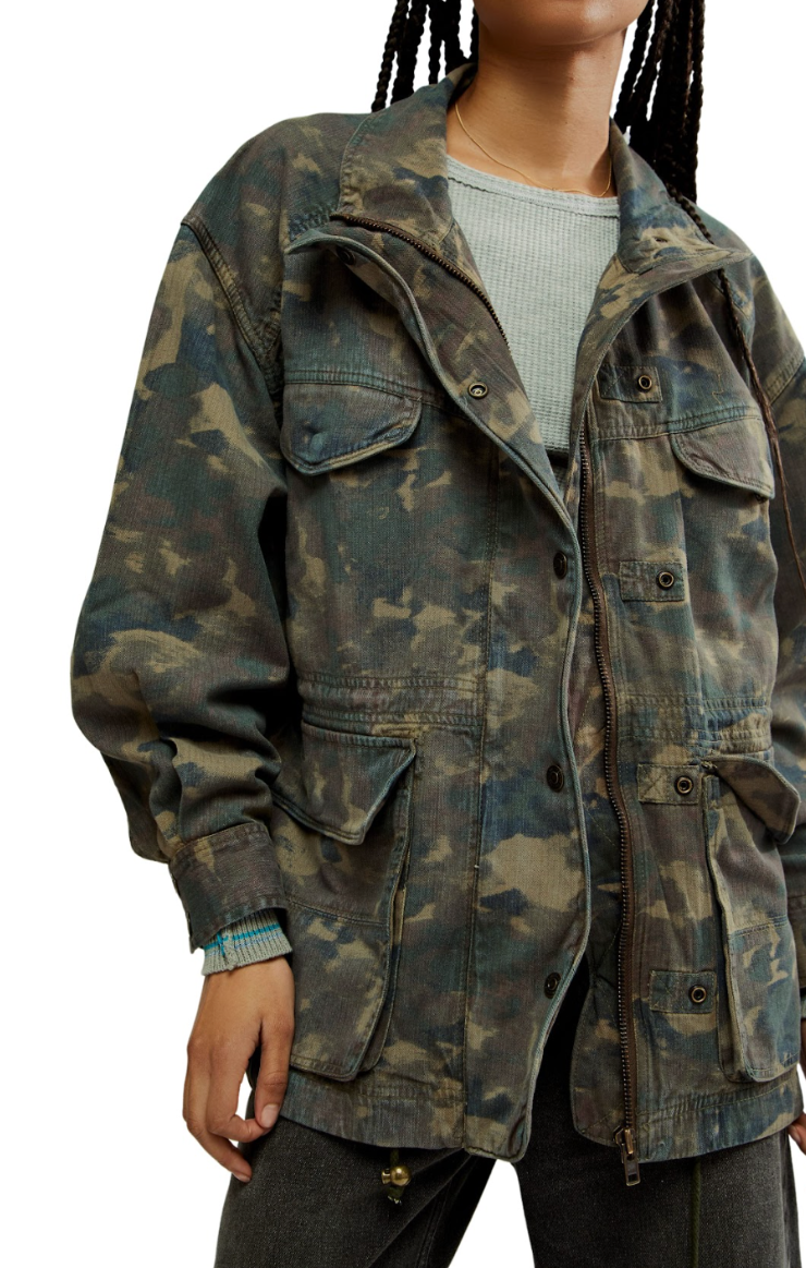 Free People Arya Utility Camo Jacket