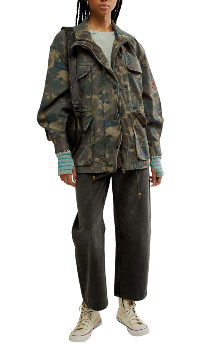 Free People Arya Utility Camo Jacket