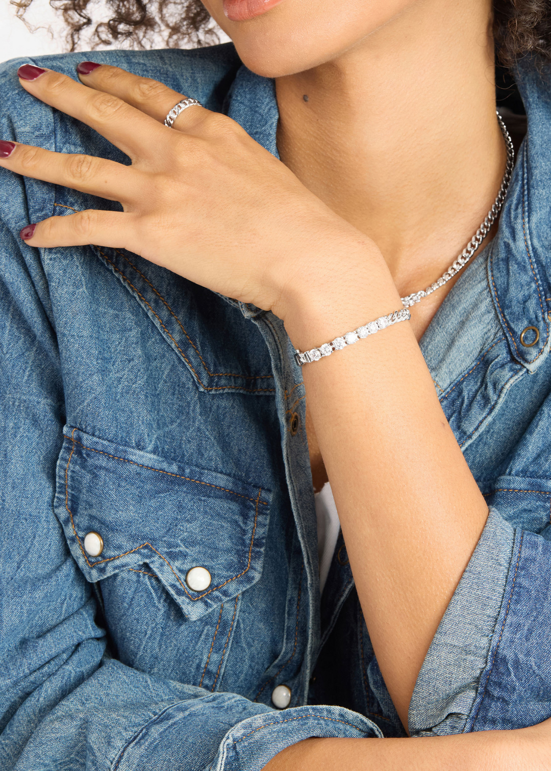 Melinda Maria Baby Julian Loves Diamonds Bracelet - Silver