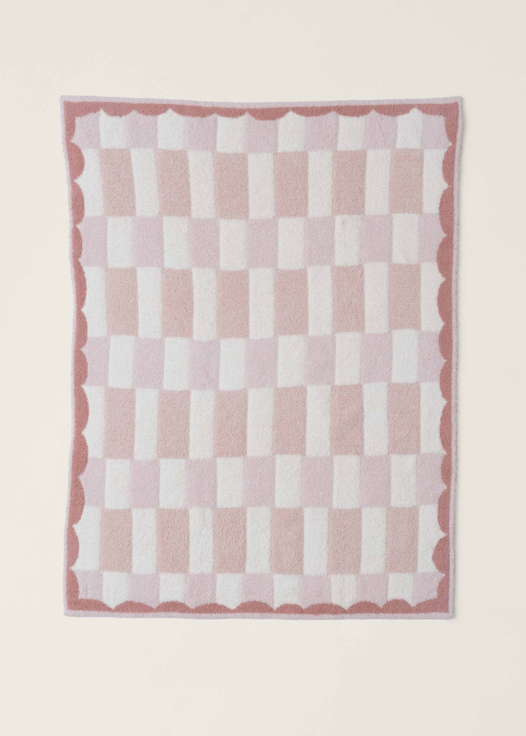 Barefoot Dreams CozyChic Scalloped Checked Stroller Blanket