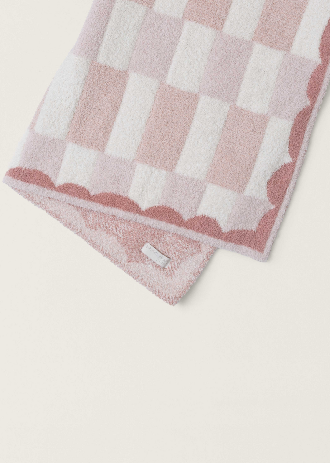 Barefoot Dreams CozyChic Scalloped Checked Stroller Blanket