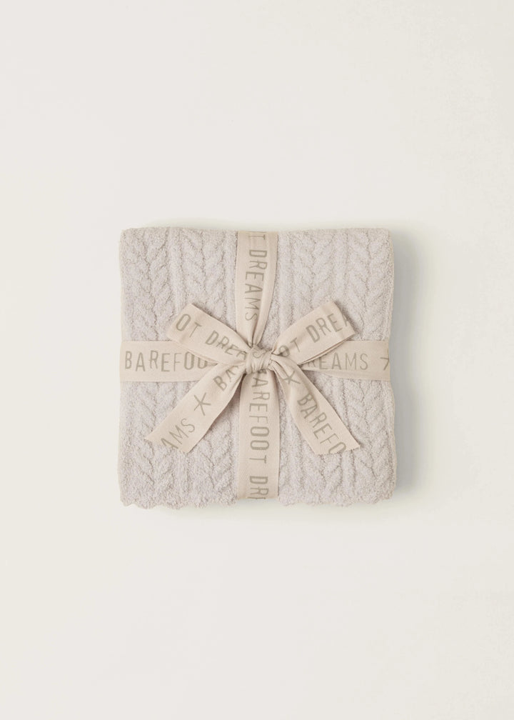 Barefoot Dreams CozyChic Heirloom Receiving Blanket - Stone