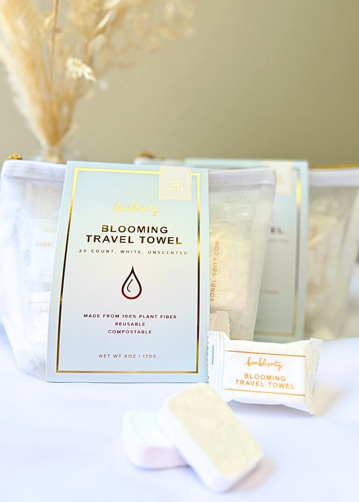 Blooming travel towel packages