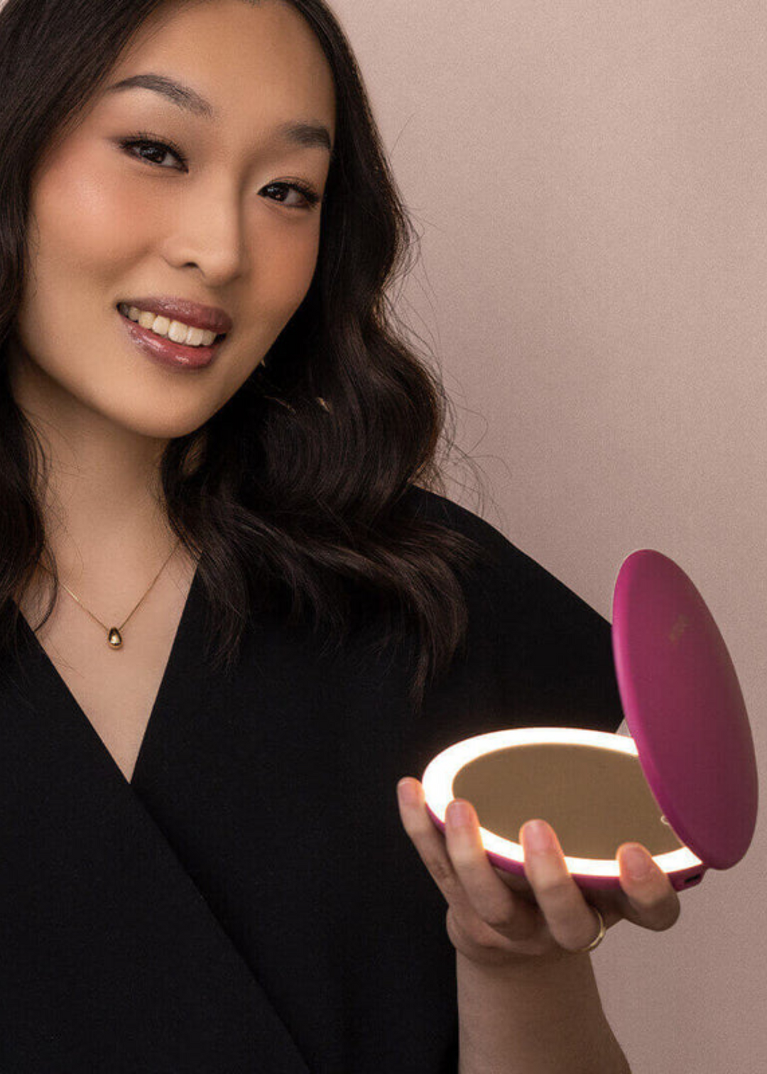 Compact Mirror with LED Lights