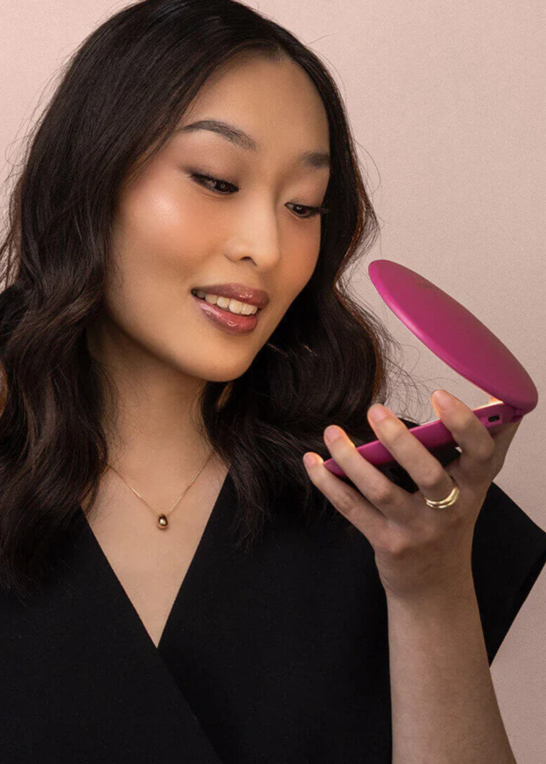 Compact Mirror with LED Lights