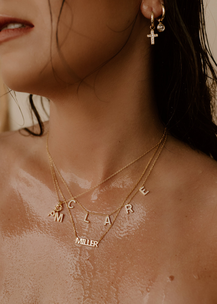 Custom Cherish Multiple Name Necklace - Gold