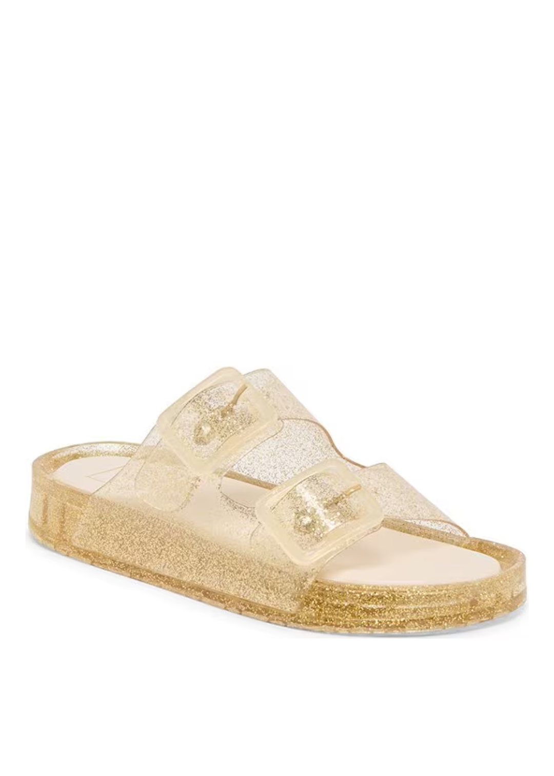 Gold speckled plastic sandal