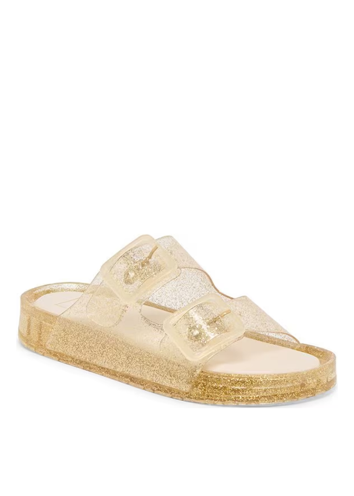 Gold speckled plastic sandal