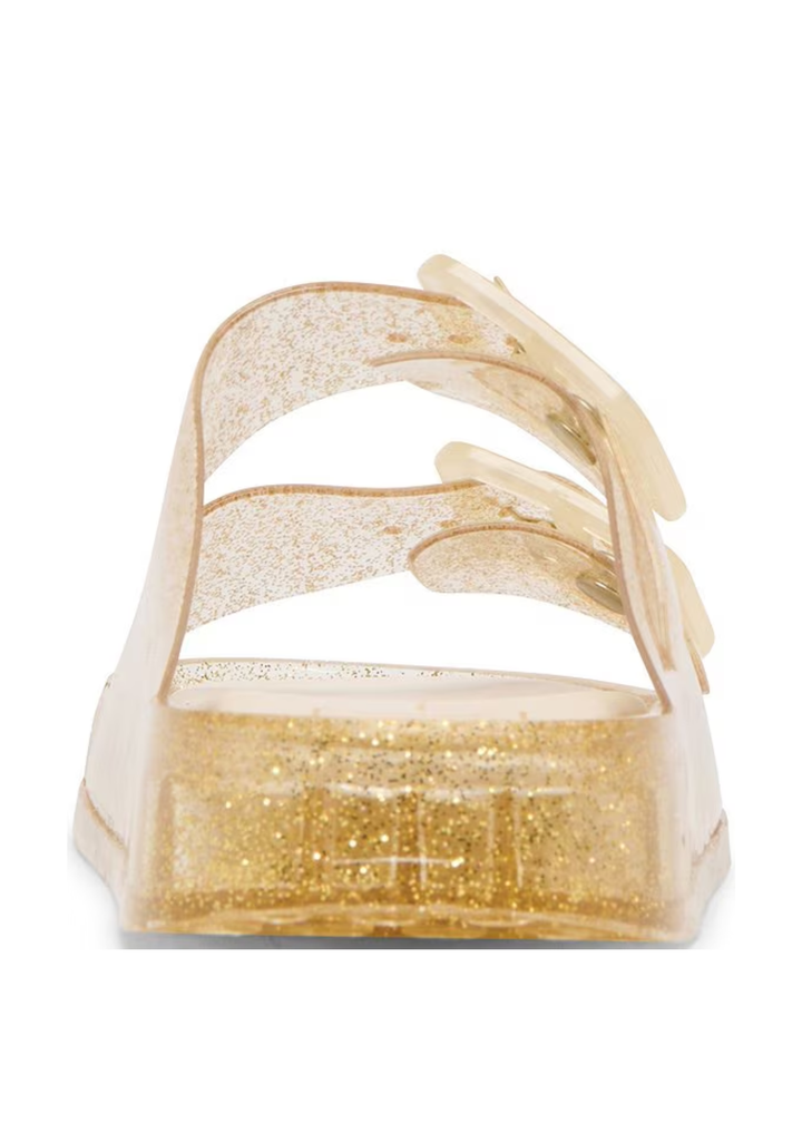 Gold speckled plastic sandal