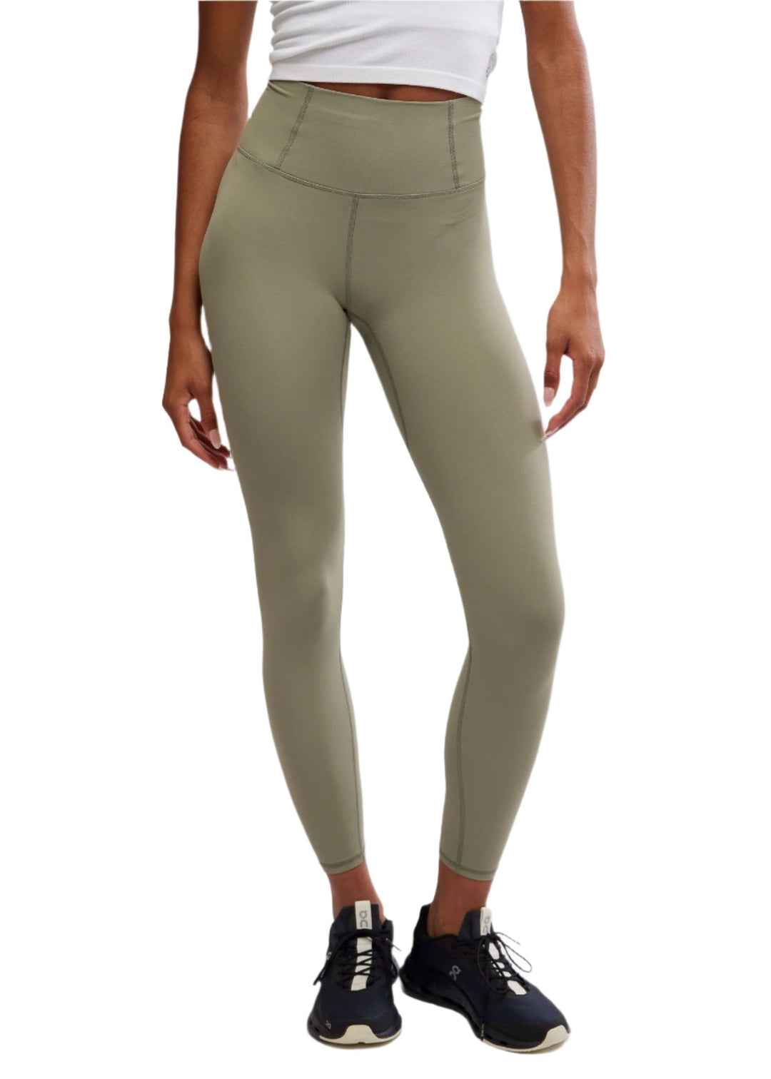 sage green leggings with control waistband