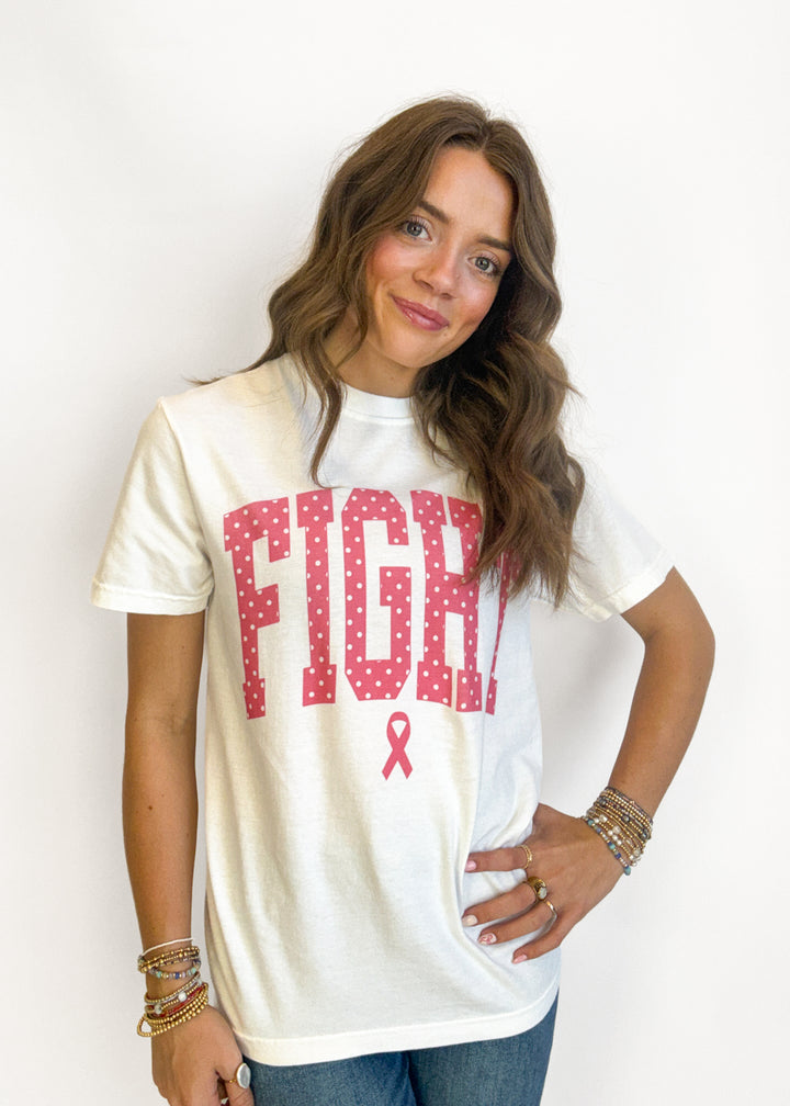 Fight Polka Dot Graphic Tee