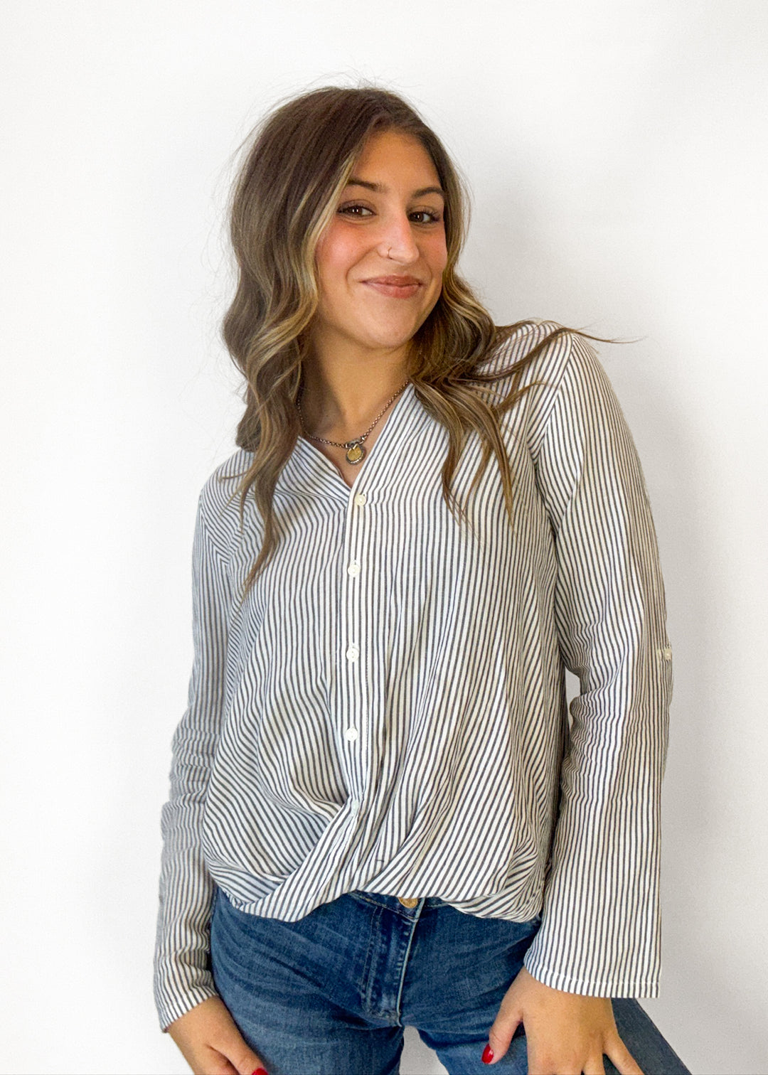 Tina Striped Button Down