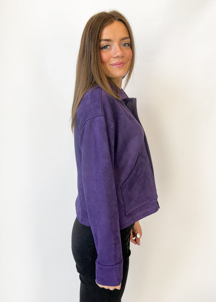 Mia Knit Jacket - Eggplant