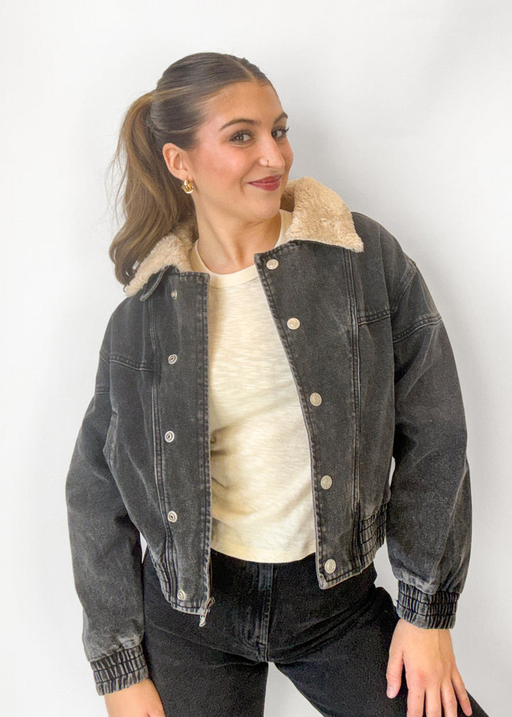 Adeline Fur Collar Denim Jacket