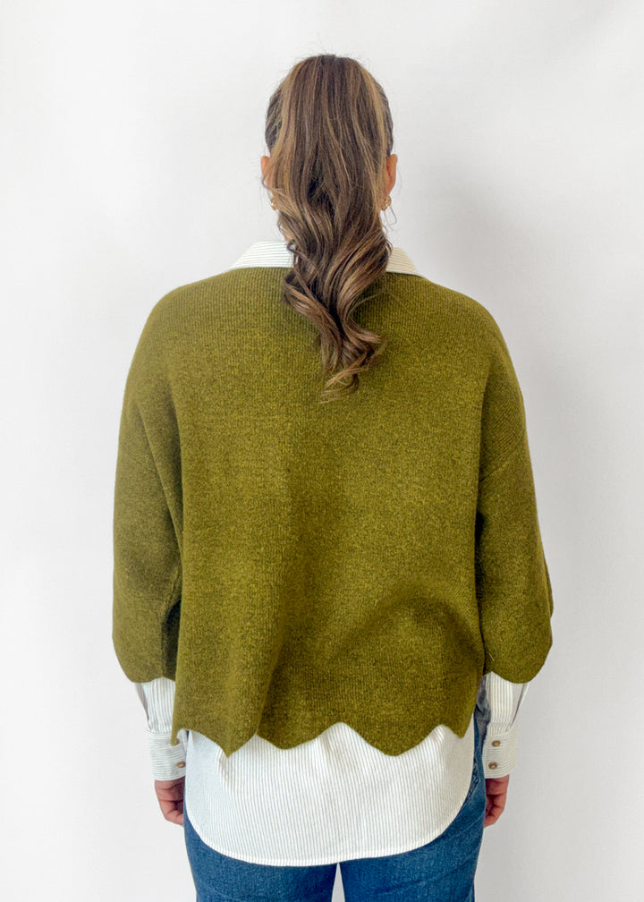 Maya Scalloped Knit Sweater