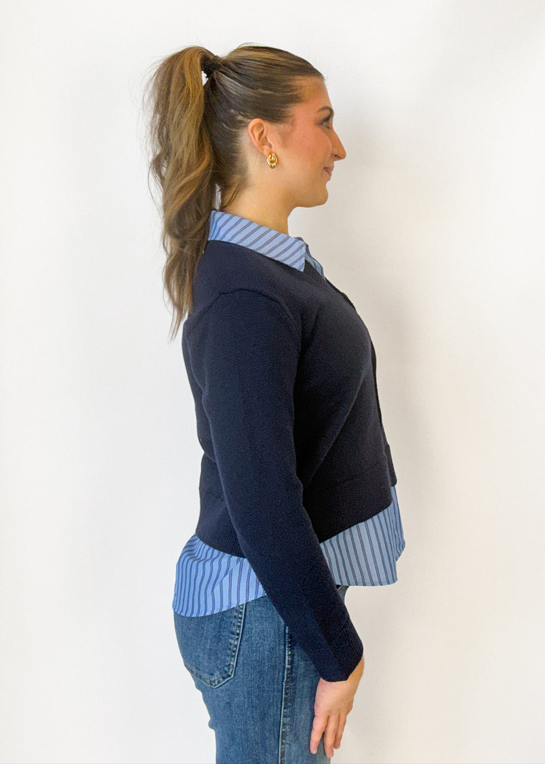 Lila Layered Button Down Cardigan