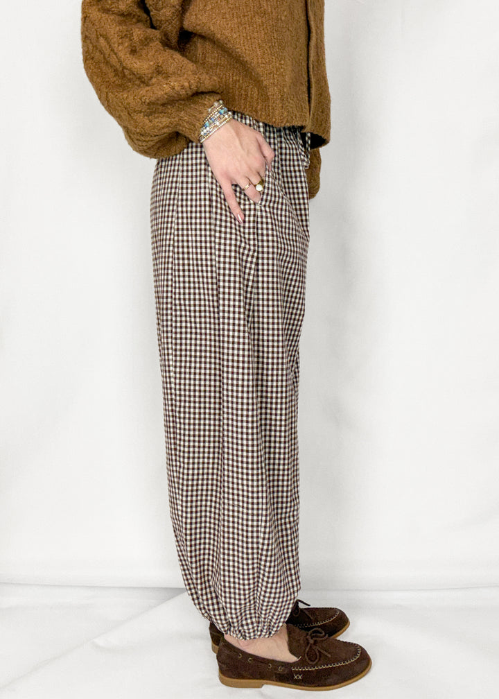 Jesse Gingham Barrel Pants