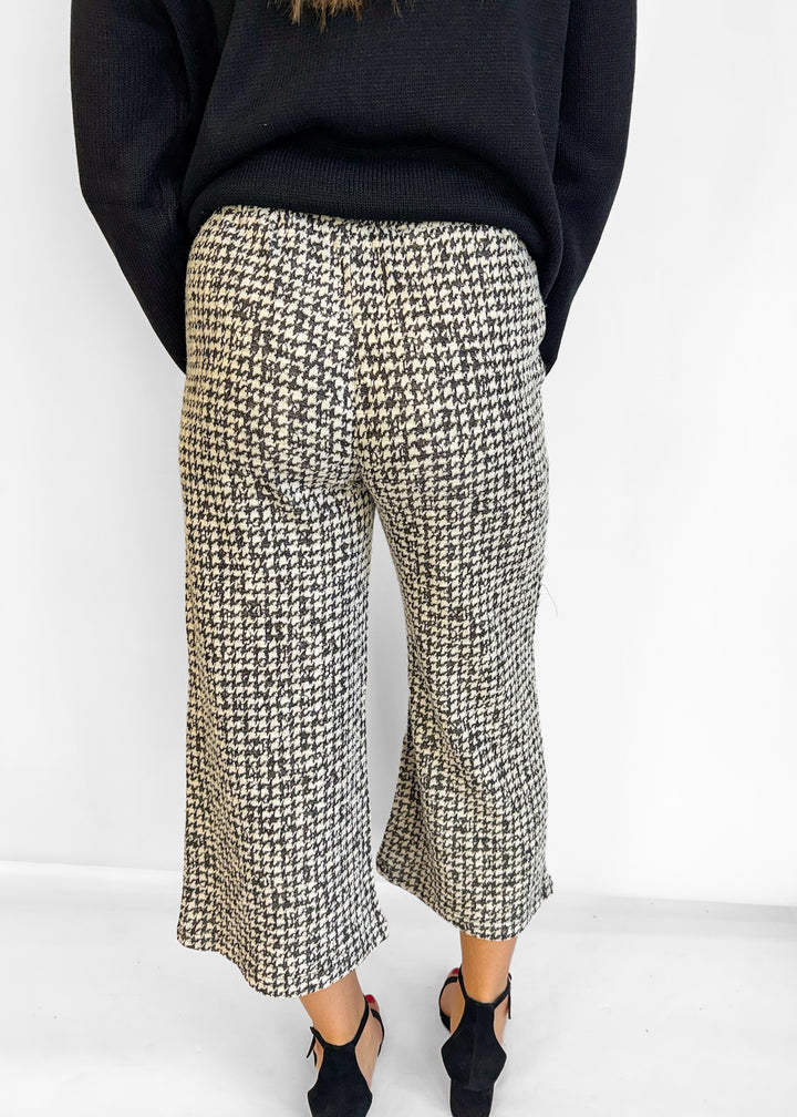 Casey Wide Leg Pants - Houndstooth