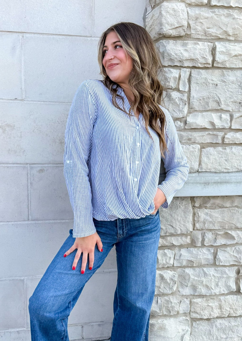 Tina Striped Button Down