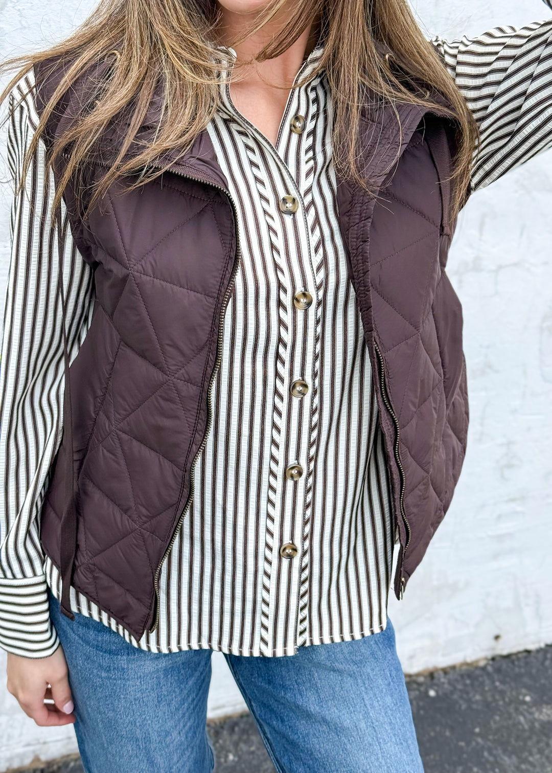 Hazel Drawstring Collar Vest