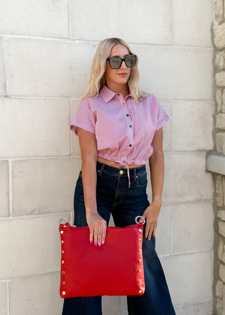 Elan Maren Striped Button Down