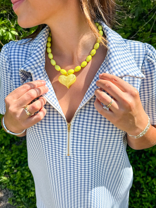 Betty Beaded Heart Charm Necklace