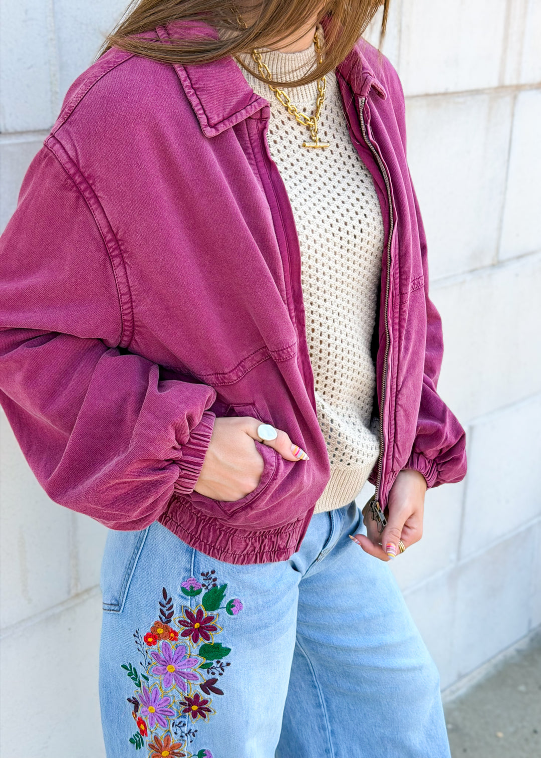 Free People Birdie Washed Jacket