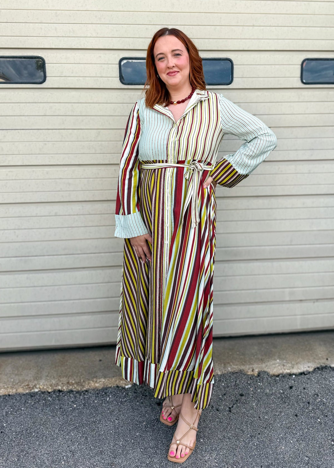 Beck Striped Midi Dress
