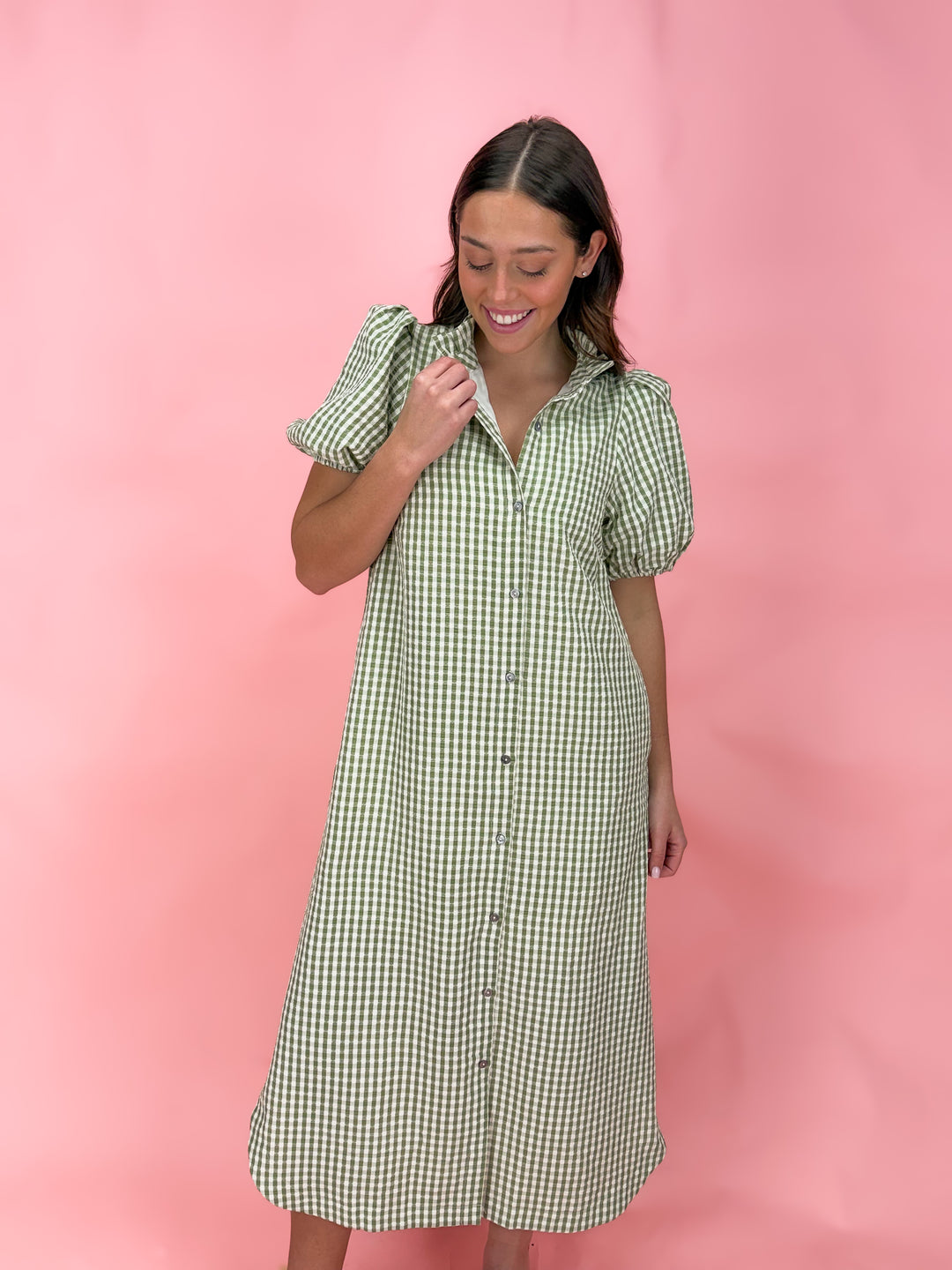 Sylvie Gingham Midi Dress